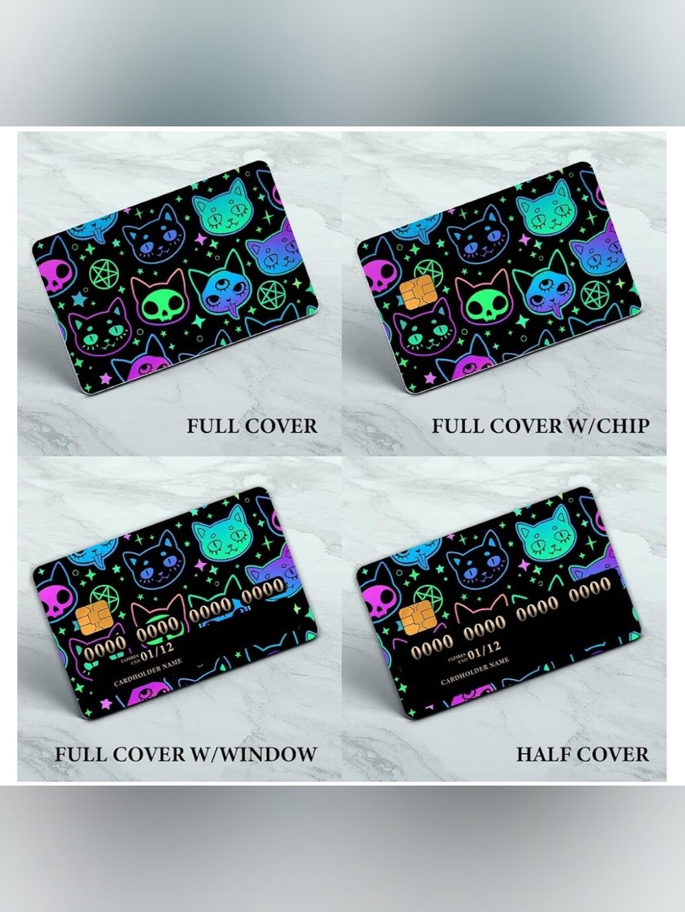 Credit Card Skin, Cute Debit Card Skin Sticker, 4Pcs Stylish Slim Anti-Wrinkling - Picture 3 of 5